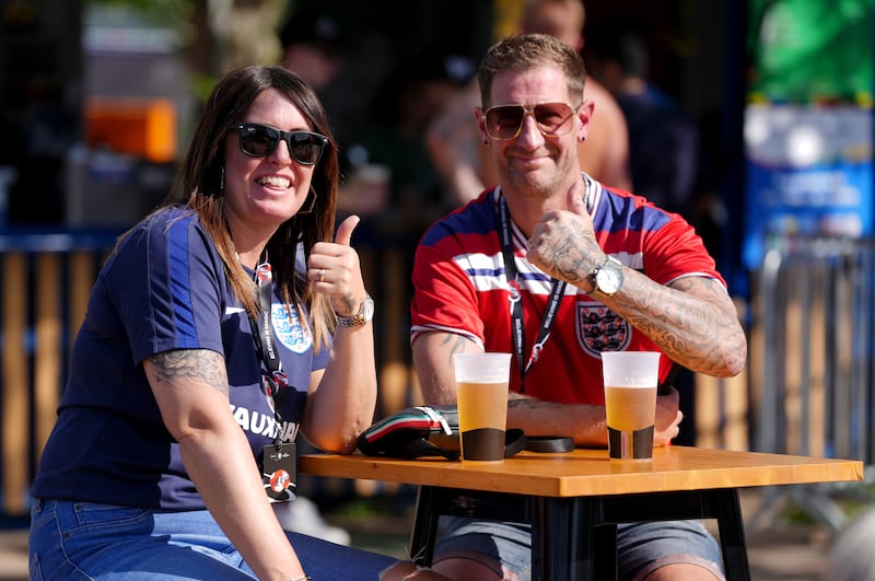 England fans give a thumbs up