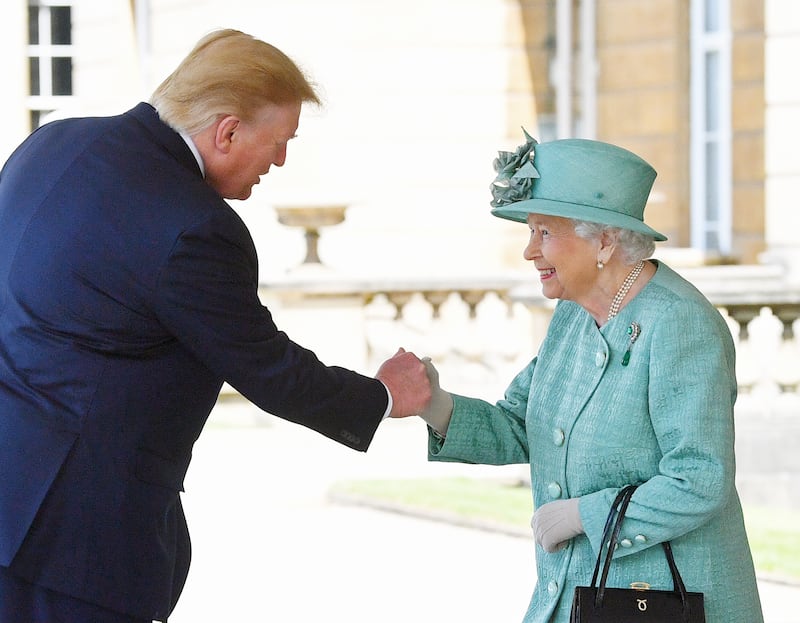 Elizabeth II got an unusual handshake when she greeted then-US President Donald Trump in 2019