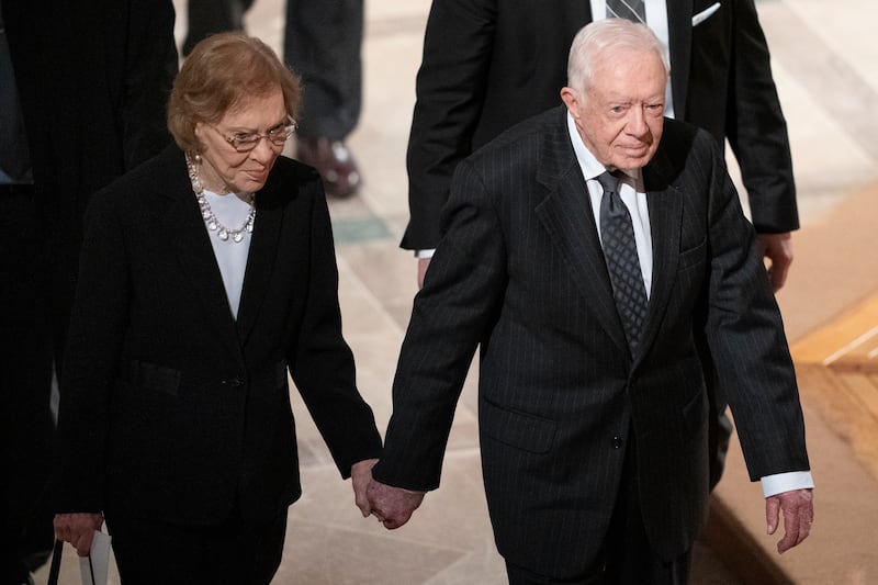 Mr Carter, right, and his wife, former first lady Rosalynn Carter in 2018 (Carolyn Kaster/AP)