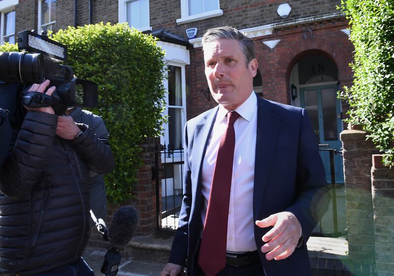 Sir Keir Starmer emerges from his home following the Hartlepool by-election. He considered quitting following Labour’s defeat