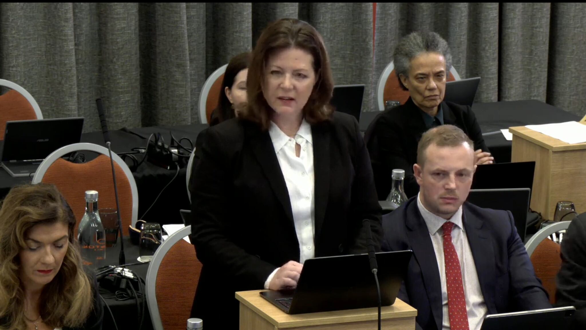 Brenda Campbell KC makes closing submissions to the Covid-19 Inquiry sitting in Belfast