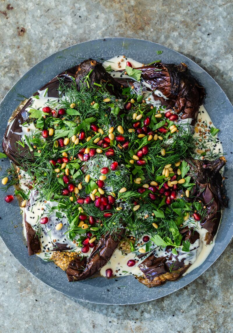 Aubergines roasted with tahinia from Bethlehem 