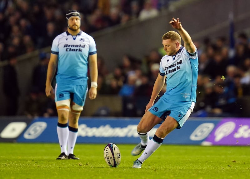 Finn Russell kicked all of Scotland’s points .