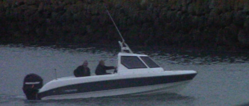 Paul Giglia (left) and Keith Baigent leave Folkestone marina in Piscator