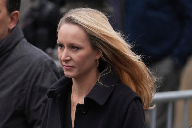 Marion Marechal arrives for the memorial for her grandfather Jean-Marie Le Pen (Thibault Camus/AP)