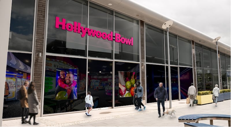 A digitally rendered mock-up of how Hollywood Bowl’s new 21-lane alley could look following the £9m expansion of The Boulevard in Banbridge.