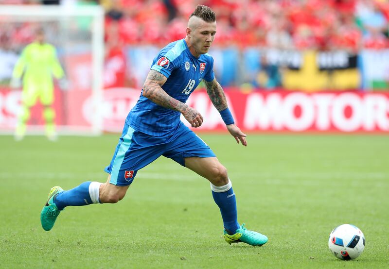 Slovakia’s Juraj Kucka scored against Wales just as he had done in a Euro 2020 qualifier on the same ground