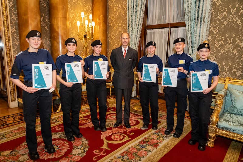 Edward with the Derbyshire police cadets recognised for their efforts