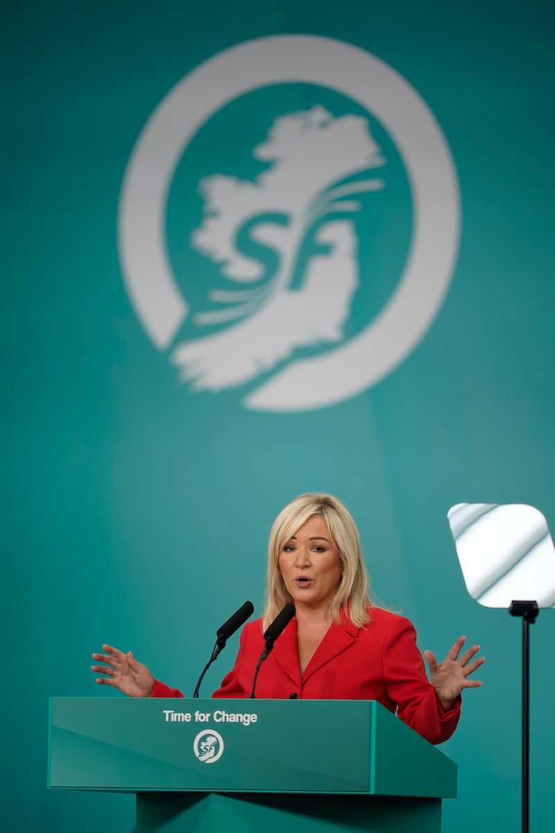 Michelle O'Neill during the Sinn Fein Ard Fheis at the Technological University of the Shannon, Athlone. Picture date: Saturday September 28, 2024.