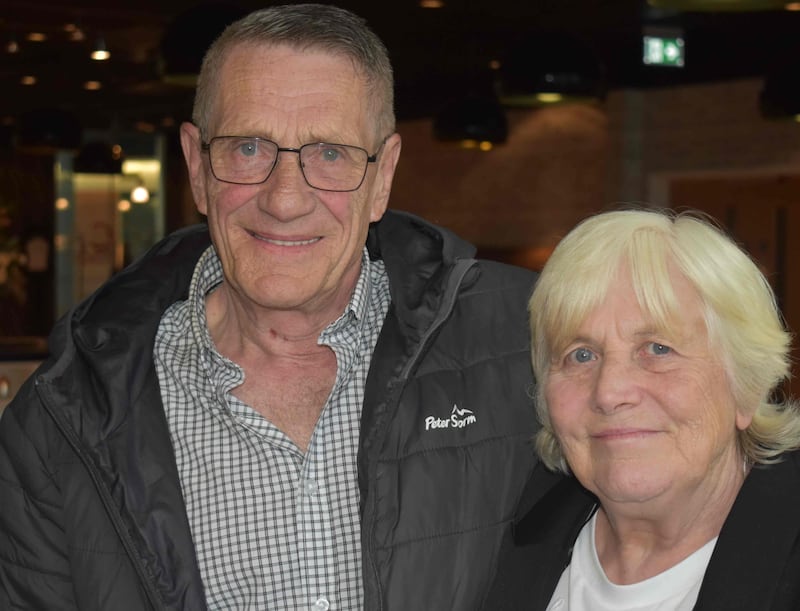 Former roofer Danny Davey pictured with his wife Cheryll at Suffolk New College.