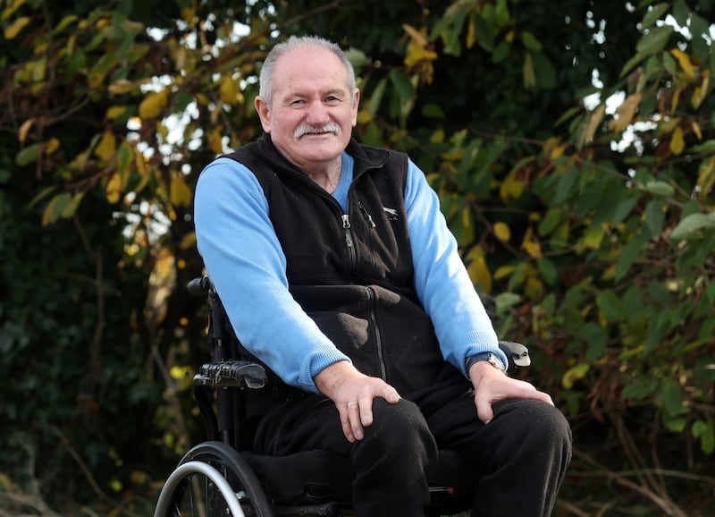 Christy Cummings, who  was left paralysed from the chest down following a loyalist gun attack in December 1997. 
PICTURE COLM LENAGHAN