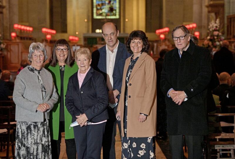 Sue Cunningham, pictured second right, with some of those who have also held the volunteer role of branch director at Belfast Samaritans. Picture by Mark Marlow 