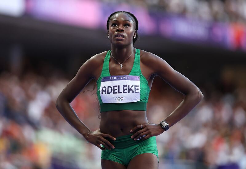 Rhasidat Adeleke was left disappointed after finishing fourth in Friday night's Olympic 400m final at Stade de France. Photo by Hannah Peters/Getty Images