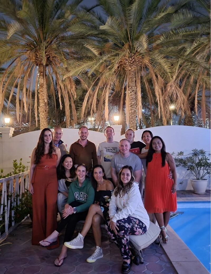 Craig Ballentine (33) pictured with friends in Dubai. PICTURE: CRAIG BALLENTINE