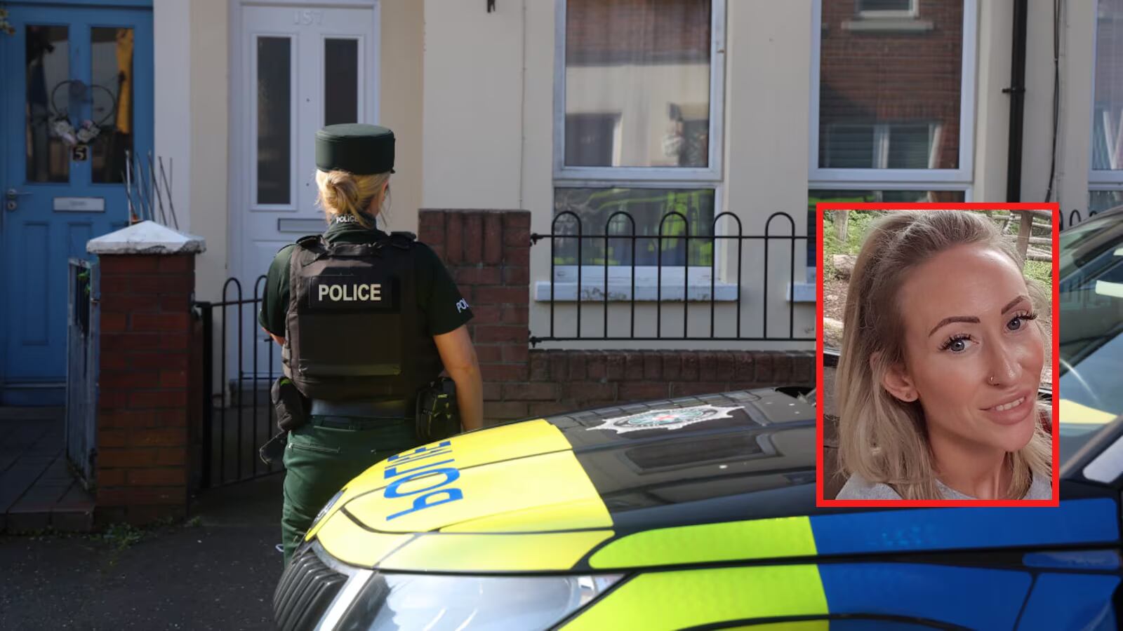 Police pictured outside the property in Madrid Street, east Belfast where the body of Katryn 'Kat' Parton was found
