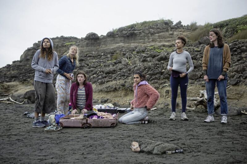 The Wilds: Helena Howard as Nora Reid, Mia Healey as Shelby Goodkind, Shannon Berry as Dot Campbell, Sophia Ali as Fatin Jadmani, Reign Edwards as Rachel Reid and Sarah Pidgeon as Leah Rilke 