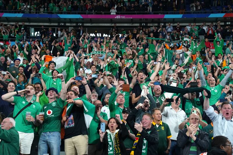 Ireland were backed by thousands of travelling fans at last year’s Rugby World Cup in France