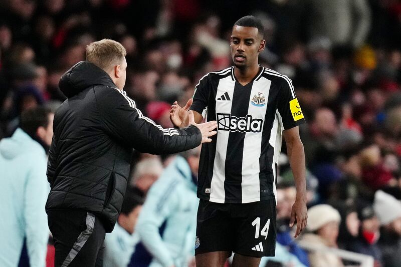 Alexander Isak, right, scored again for Newcastle