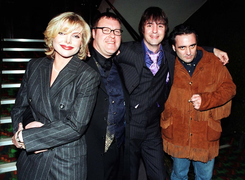 (from left) Samantha Janus, Gary Olsen, Neil Morrissey and Tony Slattery.