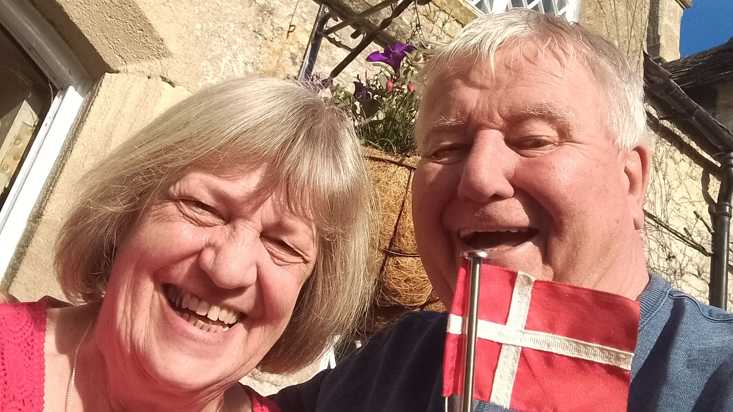 England supporter Michael Wild and his Danish wife, Joan, watched England face Denmark in Euro 2024