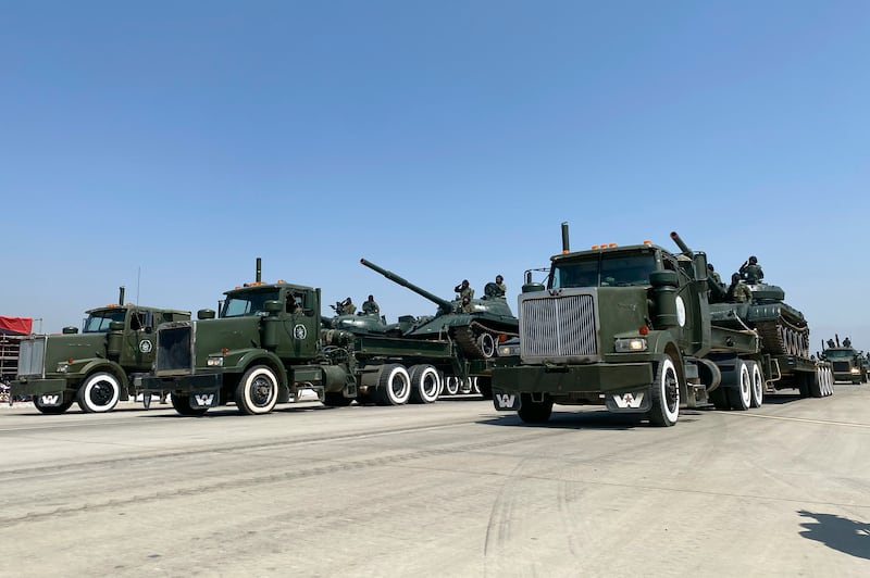 The Taliban displayed military hardware (Siddiqullah Alizai/AP)