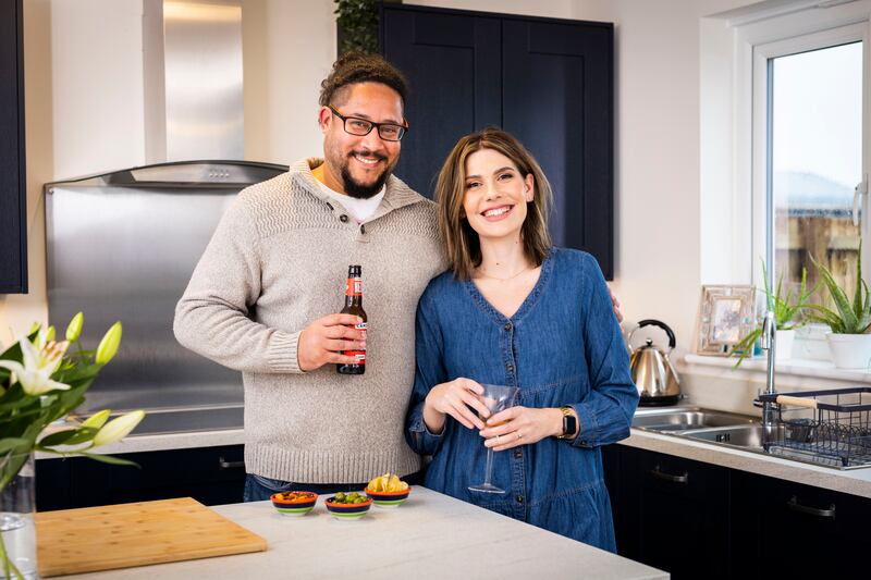 Ben Lowther, 39, and 30-year-old Holly Saul, from Cambridge, are planning their wedding after winning £1 million on the National Lottery. (National Lottery/ PA)