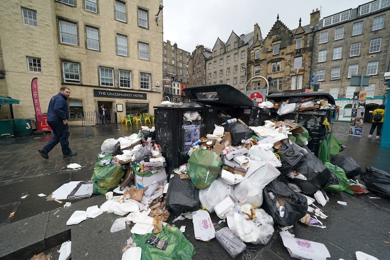 A strike by cleansing workers two years ago left the streets of Edinburgh strewn with rubbish during festival season