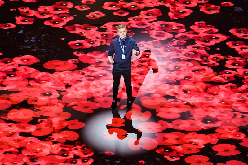 The poet had previously given a rendition of his poem Alive With Poppies at the Royal Albert Hall in 2021