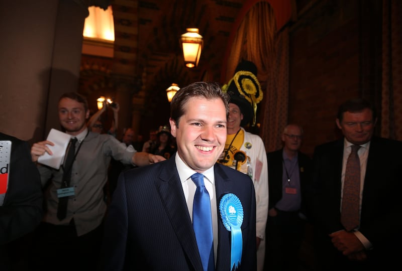 Robert Jenrick at the count in the 2014 Newark by-election