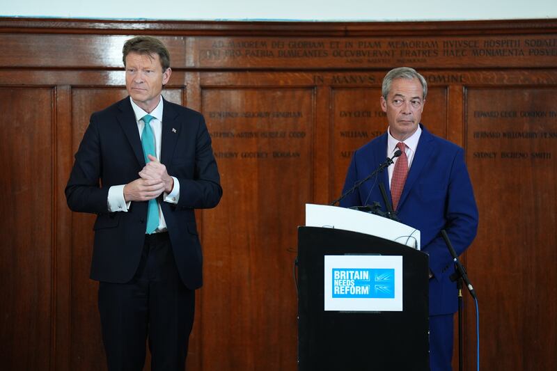 Reform UK leader Nigel Farage and former leader Richard Tice