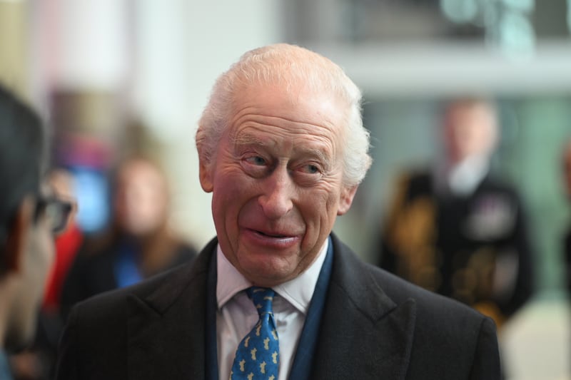 The King during a visit to Tottenham Hotspur Stadium, north London, on Wednesday