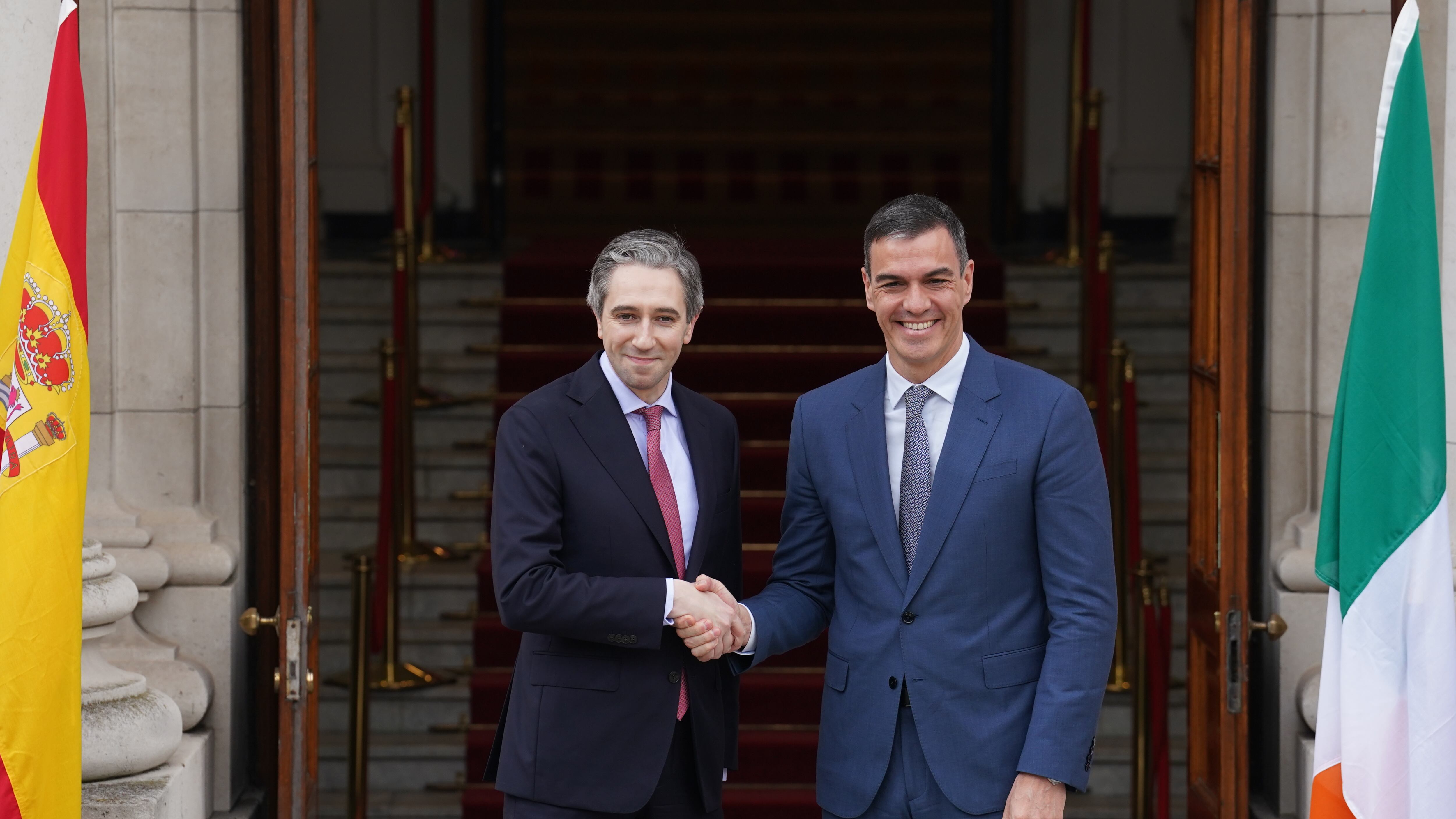 Taoiseach Simon Harris and Spanish Prime Minister Pedro Sanchez