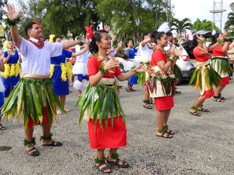 High school students march for climate justice as Pacific leaders meet in Nuku’alofa, Tonga (Charlotte Graham-McLay/AP)