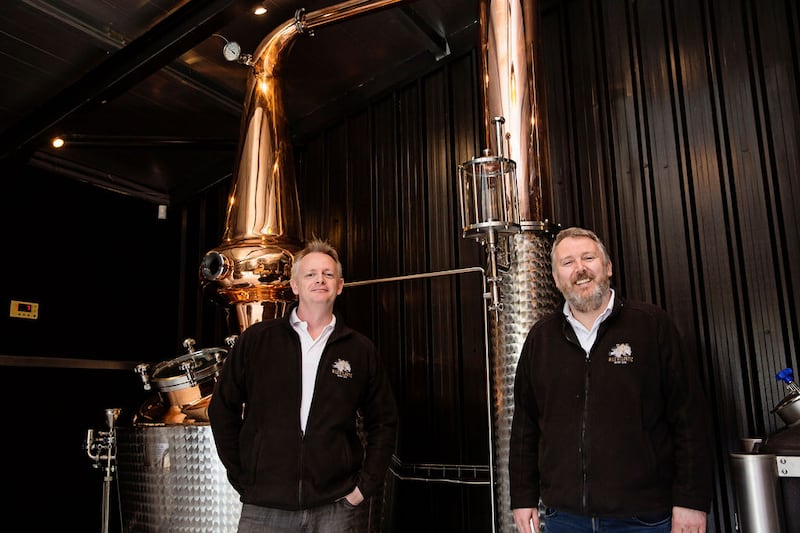 Brian and Jim Nash in their Aghyaran distillery.