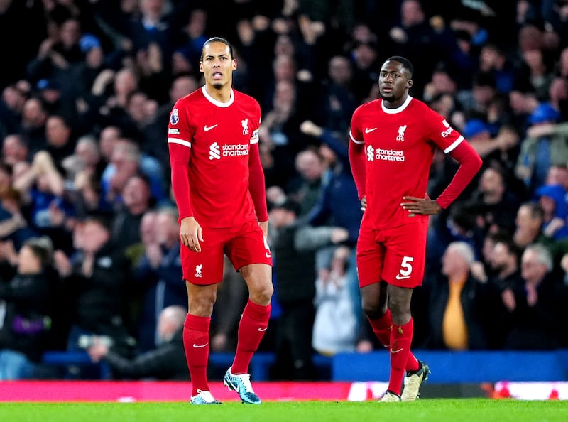 Liverpool’s Virgil van Dijk (left) and Ibrahima Konate are centre-back partners