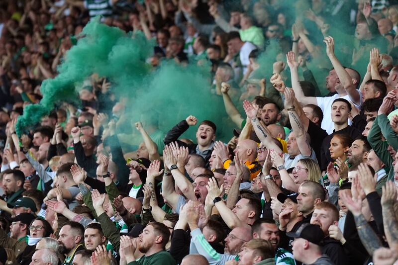 Celtic fans celebrated their win