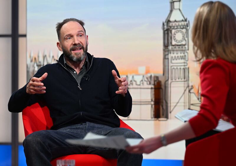Ralph Fiennes appeared on Sunday With Laura Kuenssberg