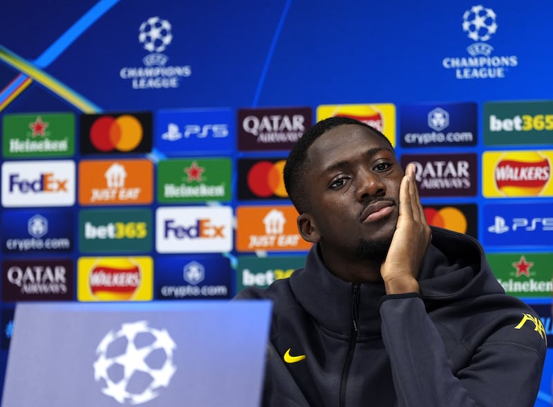 Liverpool’s Ibrahima Konate during a press conference