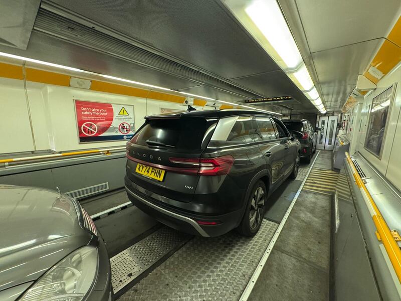 The Kodiaq nestles in on the Eurotunnel