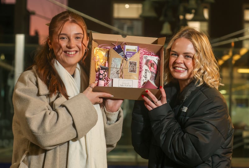 Tim Tockers  Sian McGinn (Blonde Hair) and Lauren Armstrong (dark Hair) speak to The Irish News.
PICTURE COLM LENAGHAN