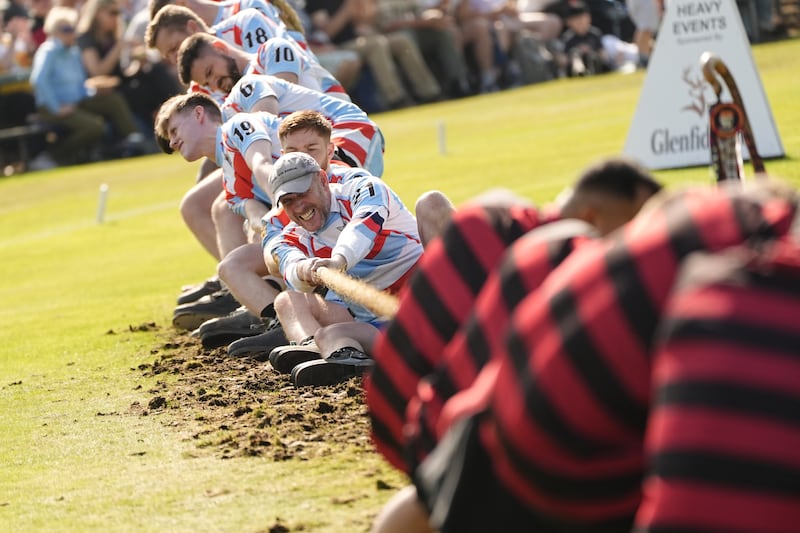 Competitors took part in traditional highland games including tug of war