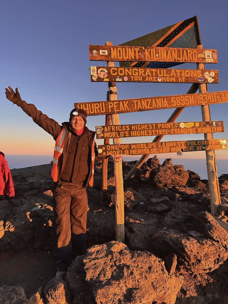 Conor Cleverley at Uhuru Peak (5895M)