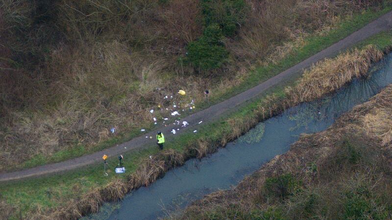 A police officer at the scene on Scribers Lane