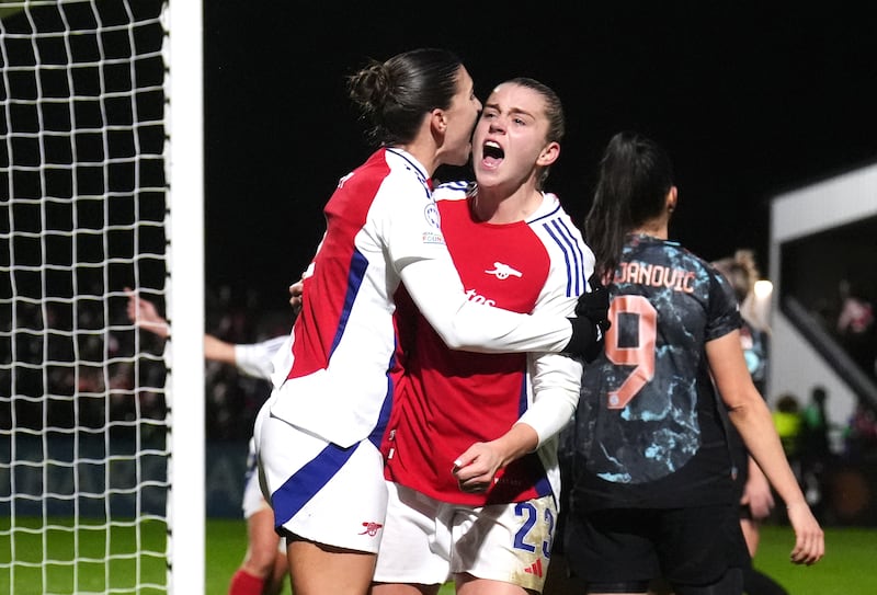 Alessia Russo, right, levelled for Arsenal just before the hour