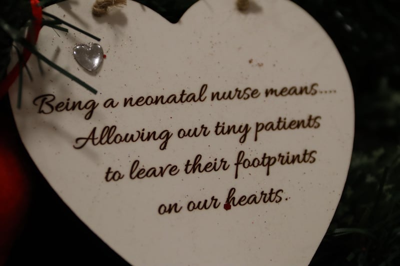 A Christmas decoration at the neonatal unit in the Ulster Hospital.