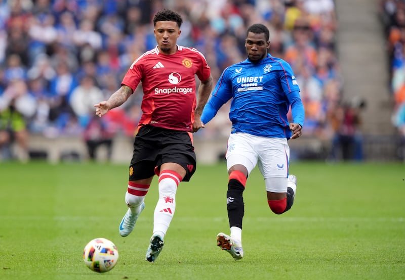 Dujon Sterling, right, was up against Jadon Sancho on Saturday