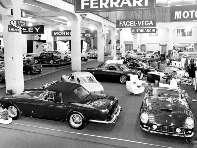 1795 GT (bottom right) on the Pinin Farina stand at the 1960 Geneva Motor Show