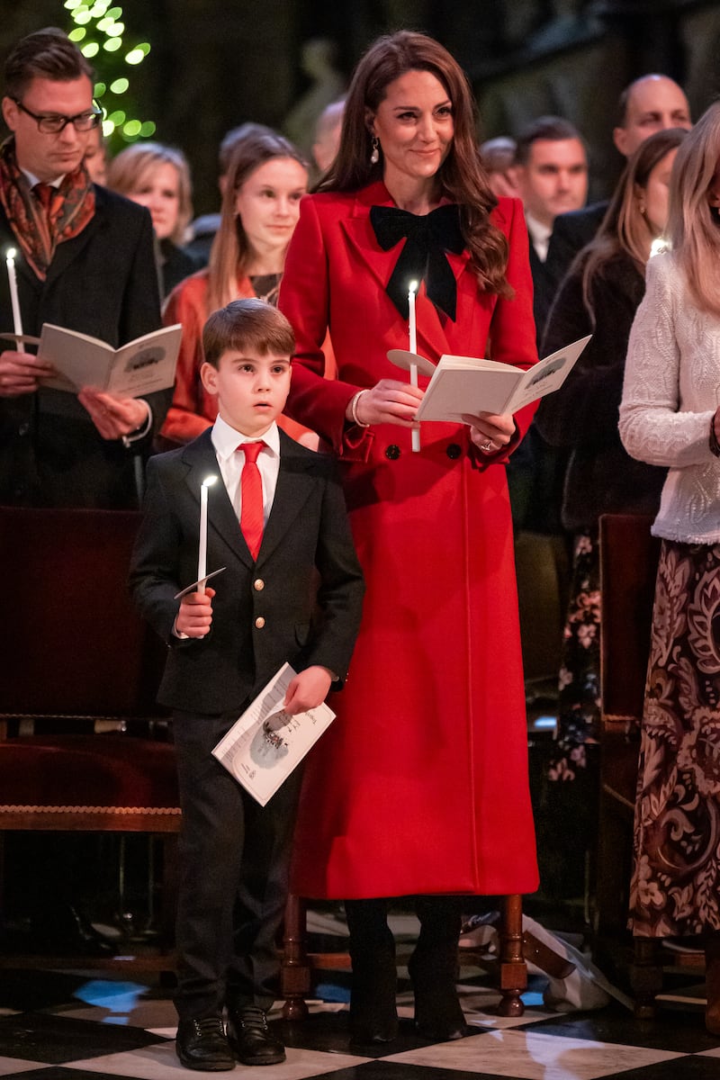 Prince Louis and the Princess of Wales during the Together At Christmas carol service in Westminster Abbey