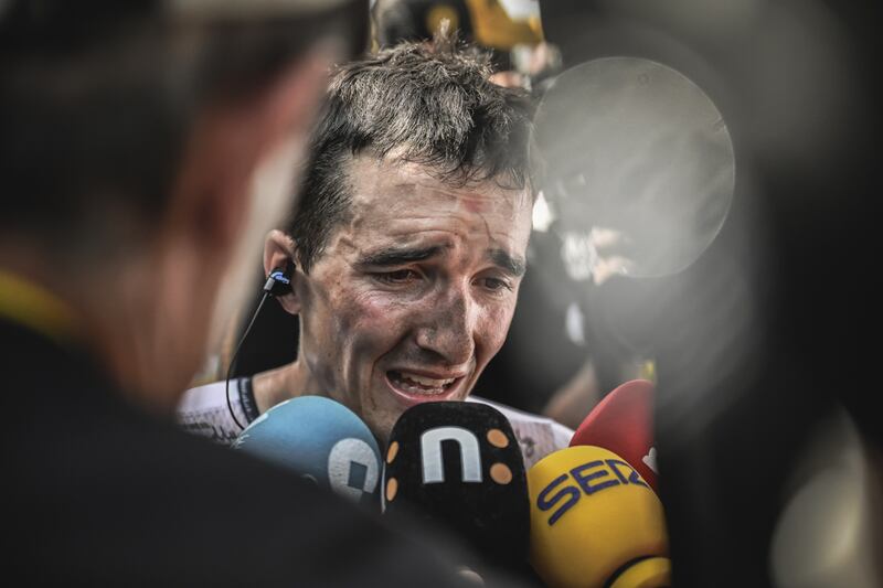 Pello Lopez dedicates his stage win to his deceased friend Gino Mader