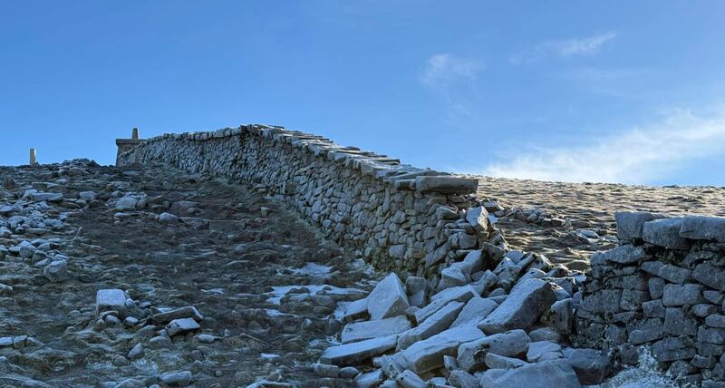 Storm damage to the Mourne Wall follow a recent £2.5m restoration project, the latest phase of which was carried out in 2022. PICTURE: DAVE SOMERVILLE/FACEBOOK